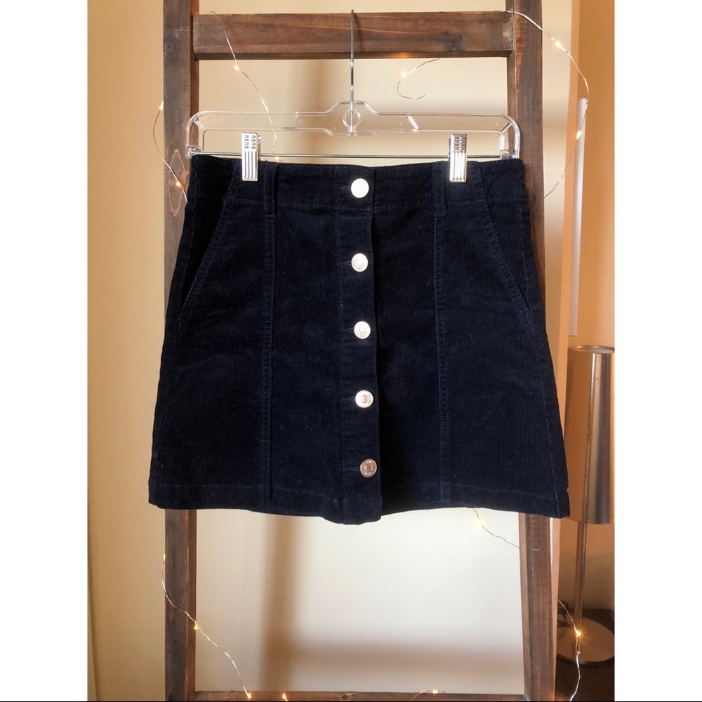 Corduroy navy blue skirt